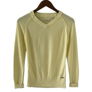 adidas Light Yellow V-Neck Sweater